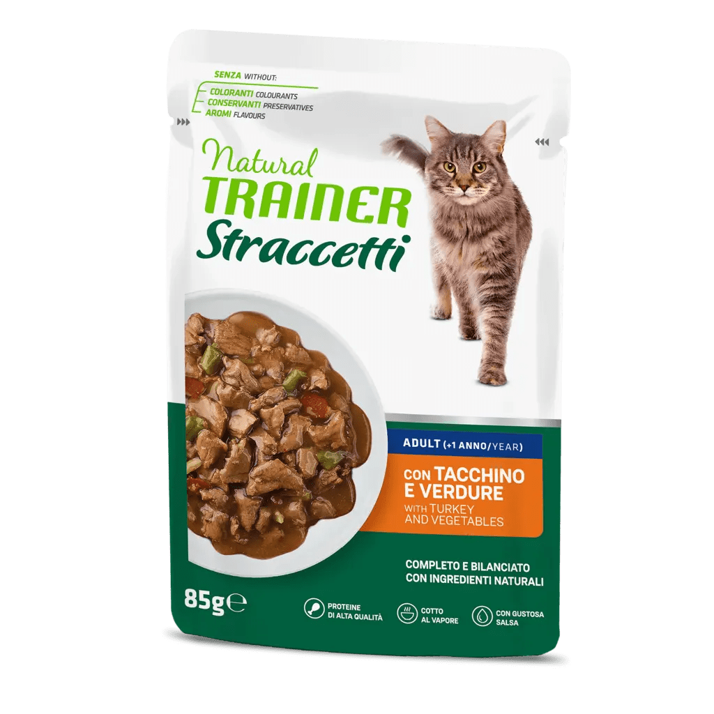 Natural Trainer Cat Straccetti con Tacchino 85g Natural Trainer Cat Straccetti con Tacchino 85g